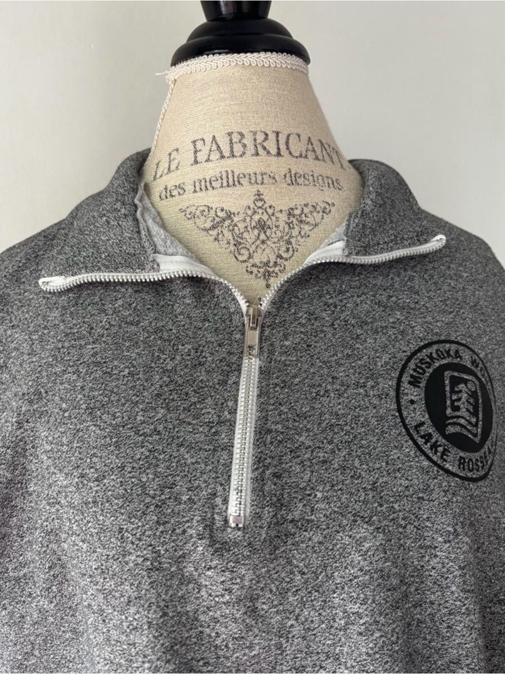 Women’s Gray Muskoka Woods Quarter-Zip Sweater - Picture 4 of 6